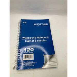 Jot 3 Subject Wirebound Notebook, 120 Sheets, College‎ Ruled - New